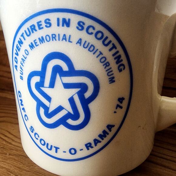 VTG Boy Scouts Mug Cup BSA Buffalo Memorial Auditorium GNFC Scout O Rama 1974 - Picture 3 of 7